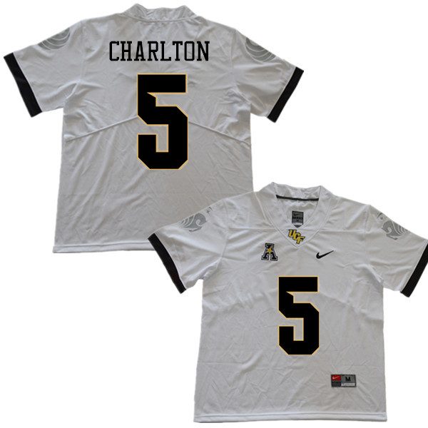 Men #5 Randy Charlton UCF Knights College Football Jerseys Sale-White